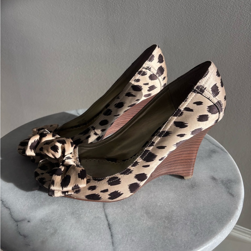 Leopard Print Wedge Heels